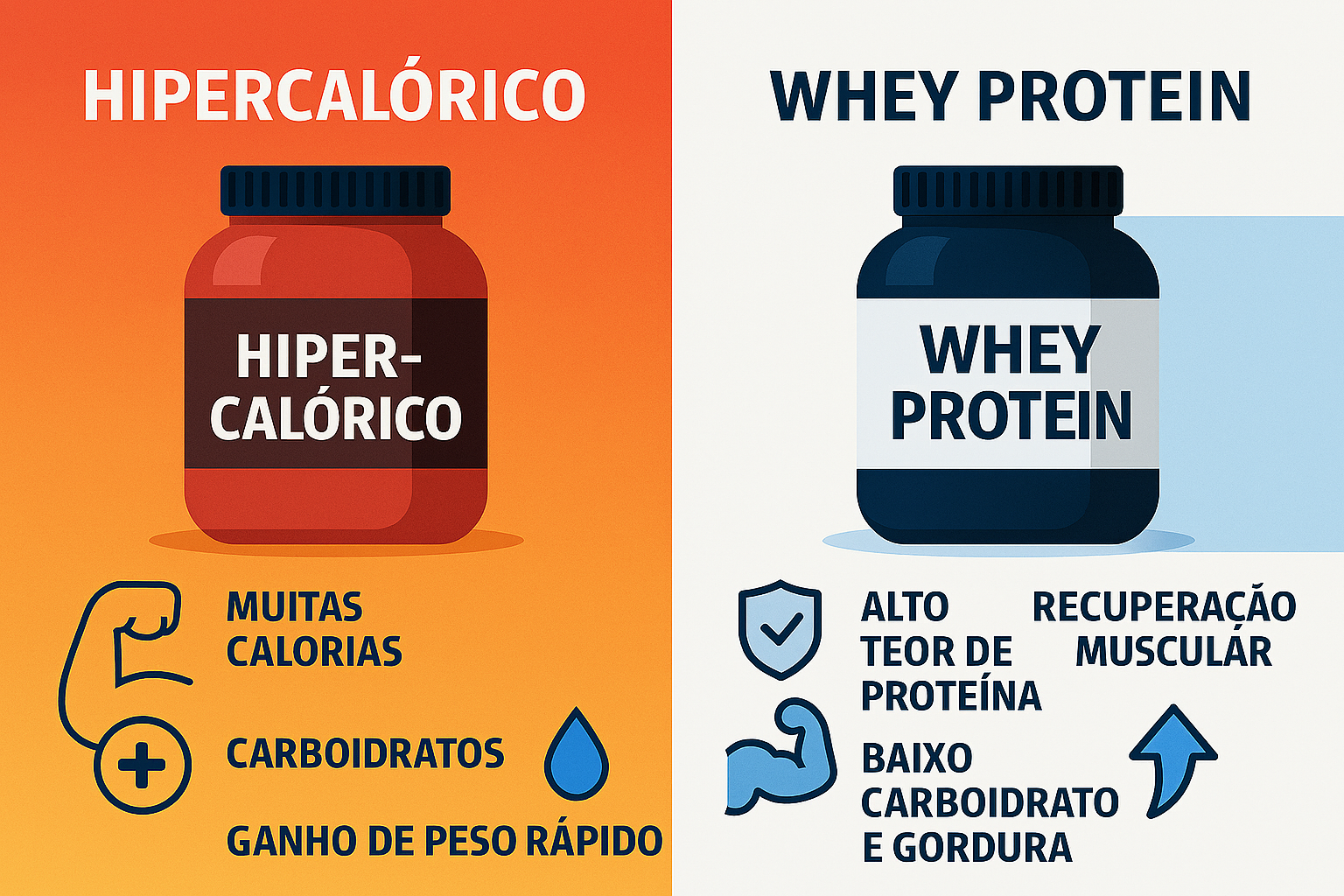qual a diferença entre hipercalorico e whey​
