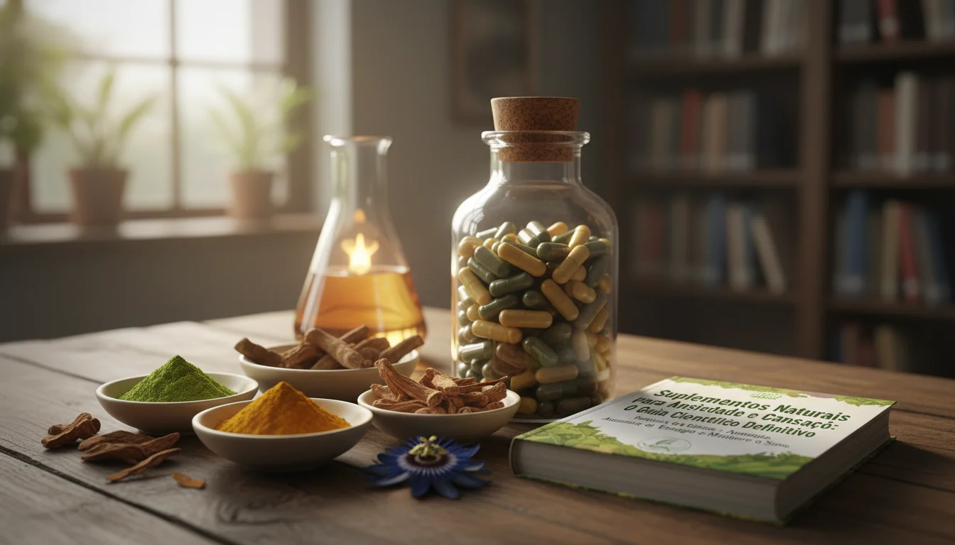 suplementos naturais para ansiedade e cansaço - Imagem de destaque: Suplementos Naturais para Ansiedade e Cansaço: O Guia Científico Definitivo