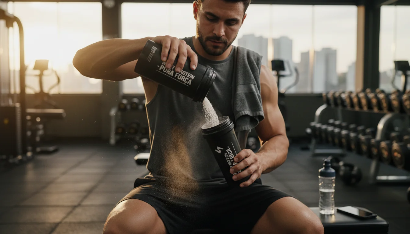 Whey Max Titanium Top Whey 3W misturado em shake