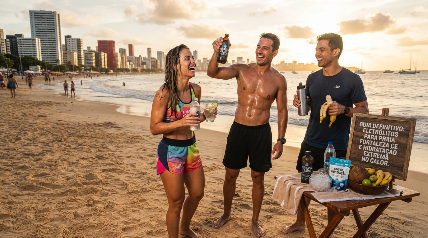 eletrólitos para praia fortaleza ce - Imagem de destaque: Guia Definitivo: Eletrólitos para Praia Fortaleza CE e Hidratação Extrema no Calor