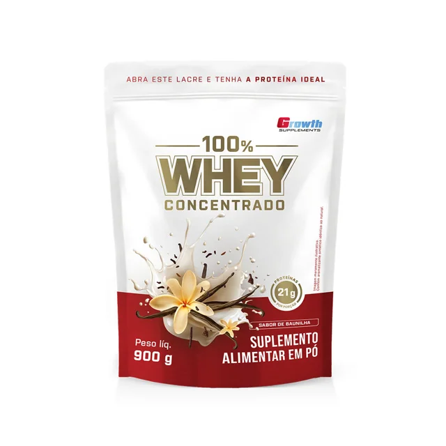Growth 100% Whey Concentrado — 900 g